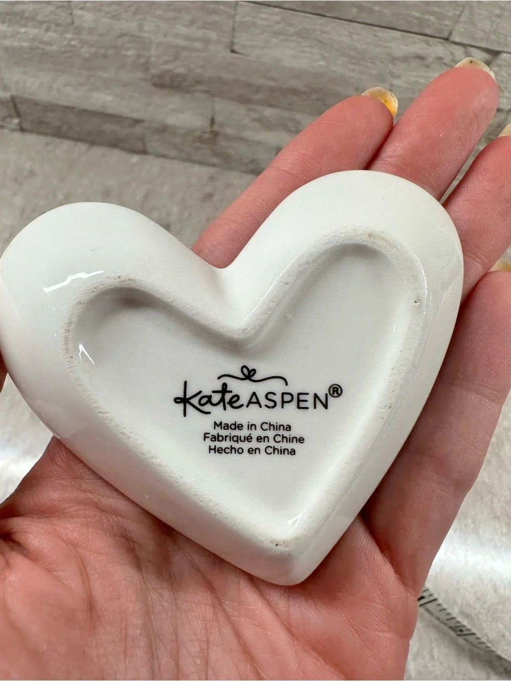 Kate Aspen Trinket Tray Valentine Love Heart Gold Lot of 3